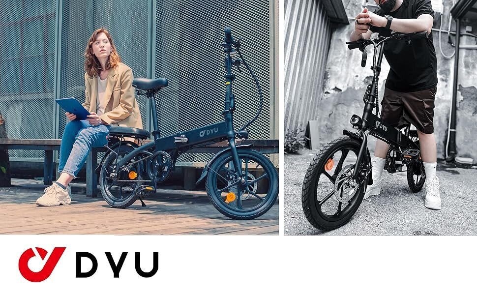 Elektriskais velosipēds DYU A1F, 16", melns цена и информация | Elektrovelosipēdi | 220.lv