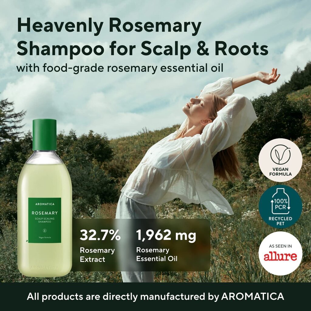 Matu šampūns Aromatica 01 Rosmarin Veganes, 400 ml cena un informācija | Šampūni | 220.lv