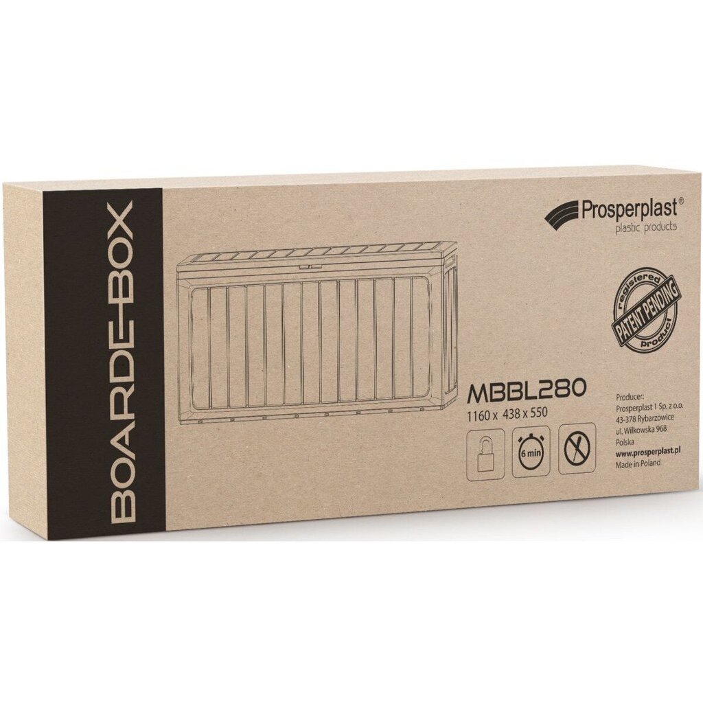 Dārza kaste Boardebox, 280 l, brūna cena un informācija | Komposta kastes un āra konteineri | 220.lv