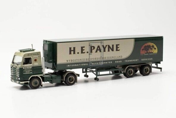 Scania 143 Kühlkoffer-Sattelzug H.E. PAYNE 315661 HERPA 1:87 cena un informācija | Kolekcionējamie modeļi | 220.lv