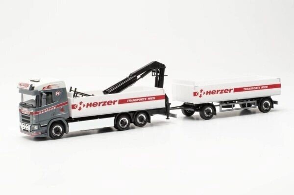 Scania CR 20 ND Baustoff-Hängerzug Herzer 316842 HERPA 1:87 cena un informācija | Kolekcionējamie modeļi | 220.lv