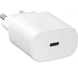 USB-зарядное устройство Samsung Travel Quick charge Type-C на Type-C 25 Вт, 1 м, белое цена и информация | Зарядные устройства для телефонов | 220.lv