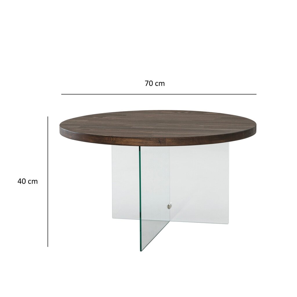 Kafijas galdiņš, Asir, 70x40 cm, tumši brūns, caurspīdīgs цена и информация | Žurnālgaldiņi | 220.lv