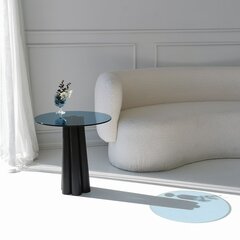 Kafijas galdiņš, Asir, 50x50x50 cm, melns, zils cena un informācija | Žurnālgaldiņi | 220.lv