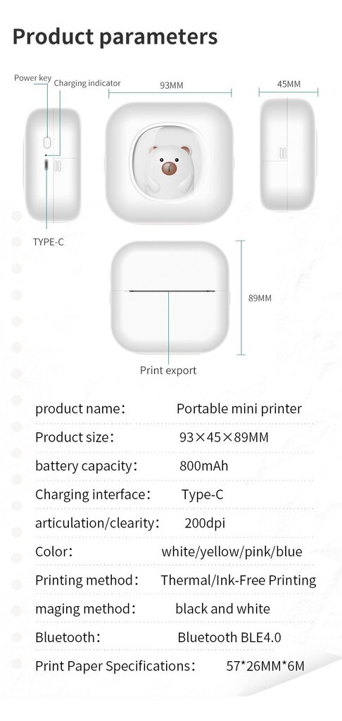 Cat Mini Printer X7B цена и информация | Printeri un daudzfunkcionālās ierīces | 220.lv
