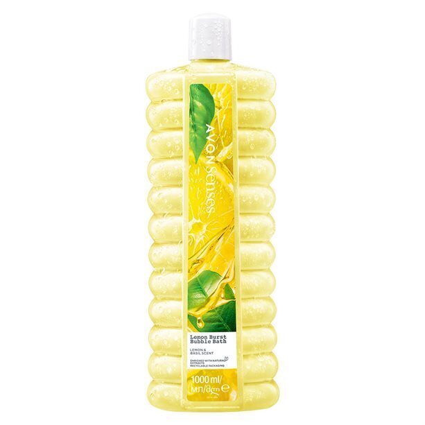 Vannas putas ar citronu un bazilika aromātu Avon Lemon Burst, 1000 ml cena un informācija | Dušas želejas, eļļas | 220.lv