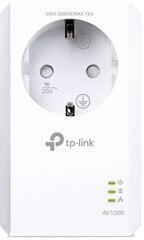 Расширитель диапазона Wi-Fi TP-Link Powerline AV1000 Gigabit цена и информация | Электрические выключатели, розетки | 220.lv