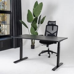 Regulējams galds Ergostock Unico line 140x80 Black цена и информация | Компьютерные, письменные столы | 220.lv