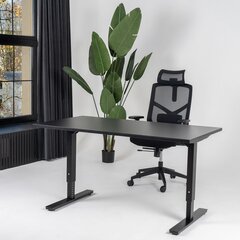 Regulējams galds Ergostock Forza line 120x65 Black cena un informācija | Datorgaldi, rakstāmgaldi, biroja galdi | 220.lv