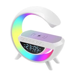 Светодиодная RGB-лампа BT3401 с беспроводным зарядным устройством, FM-радио, динамиком Bluetooth, USB, AUX, часами цена и информация | Зарядные устройства для телефонов | 220.lv