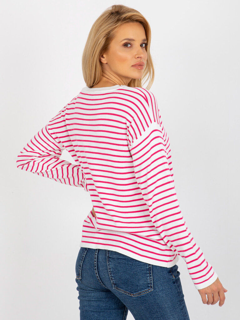 balts un rozā sieviešu klasisks svītrains džemperis rue paris cena un informācija | Sieviešu džemperi | 220.lv