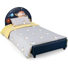 Bērnu vienvietīga gulta ar mīkstu galvgali, Planet, Costway 153 x 77 x 70 cm cena un informācija | Bērnu gultas | 220.lv