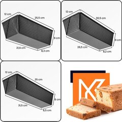 Formas keksiem Kadax, 3 gab., 12 x 35 cm. цена и информация | Формы, посуда для выпечки | 220.lv