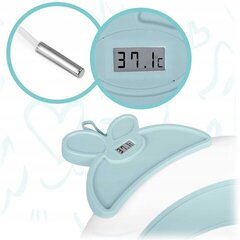 Детская ванночка с термометром и вкладышем, бело-голубая цена и информация | Maudynių prekės | 220.lv