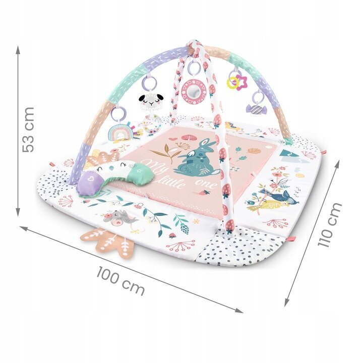 Interaktīvs izglītojošs paklājs 110 x 100 cm, rozā/balts cena un informācija | Rotaļlietas zīdaiņiem | 220.lv