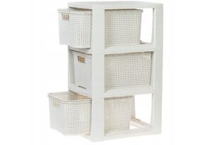 Vannas istabas plaukts Rattan ar 3 groziem, 29,3x23,9x48,5 cm цена и информация | Аксессуары для ванной комнаты | 220.lv