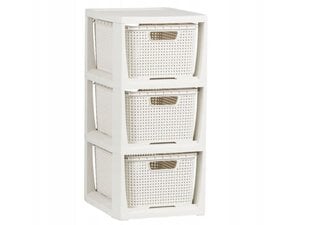 Vannas istabas plaukts Rattan ar 3 groziem, 29,3x23,9x48,5 cm цена и информация | Аксессуары для ванной комнаты | 220.lv