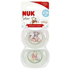 Соска NUK Star 736922, 6-18 месяцев+, 2 штуки цена и информация | Пустышки | 220.lv