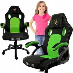 Spēļu krēsls Lugano Carrera Geen apple M, melns/zaļš цена и информация | Офисные кресла | 220.lv