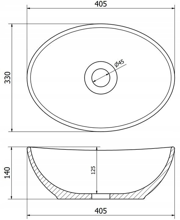 Keramikas galda virsmas izlietne Silla 40,5x33x14 cm cena un informācija | Izlietnes | 220.lv