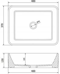 Keramikas izlietne galda virsmas Silla 48x37x13 cm цена и информация | Для мойки | 220.lv