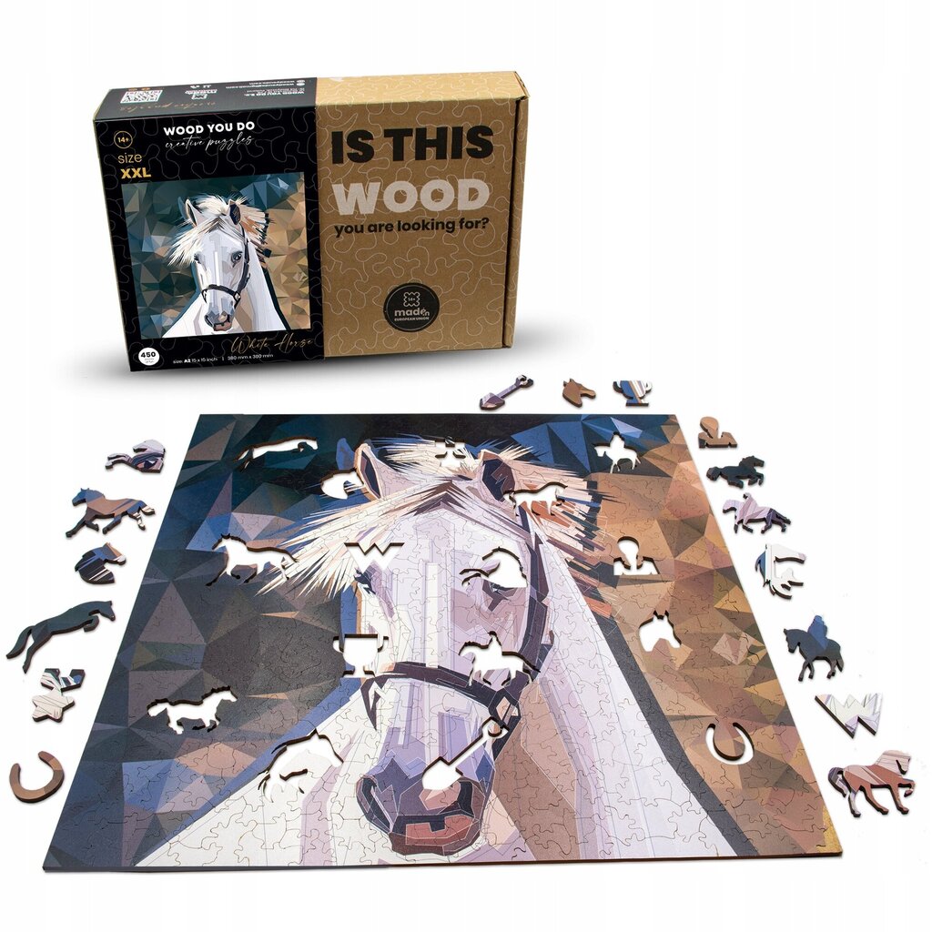 Koka puzle Baltais zirgs Wood You Do, 450 d. цена и информация | Puzles, 3D puzles | 220.lv