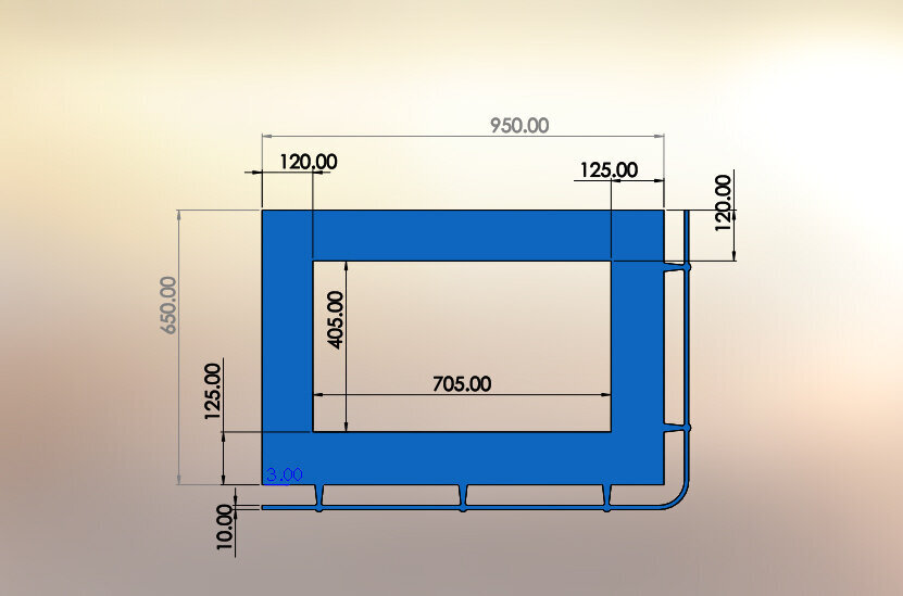 Plīts apmale, 950x650 mm, labā, Skārdnieks M cena un informācija | Lielās sadzīves tehnikas piederumi | 220.lv