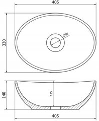 Keramikas izlietne galda virsmas Silla 40,5x33x14 cm cena un informācija | Izlietnes | 220.lv