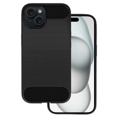 Твердый силиконовый чехол „Carbon“ (TPU) - чёрный (iPhone 15) цена и информация | Чехлы для телефонов | 220.lv