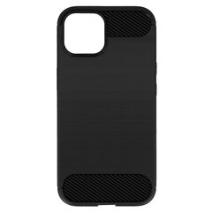 Твердый силиконовый чехол „Carbon“ (TPU) - чёрный (iPhone 15) цена и информация | Чехлы для телефонов | 220.lv