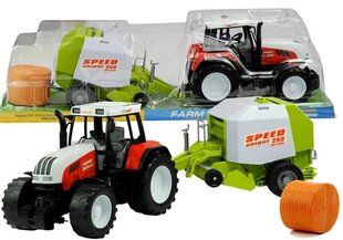 Rotaļu traktors ar siena ruļļu presi Lean Toys, 3 d. cena un informācija | Rotaļlietas zēniem | 220.lv