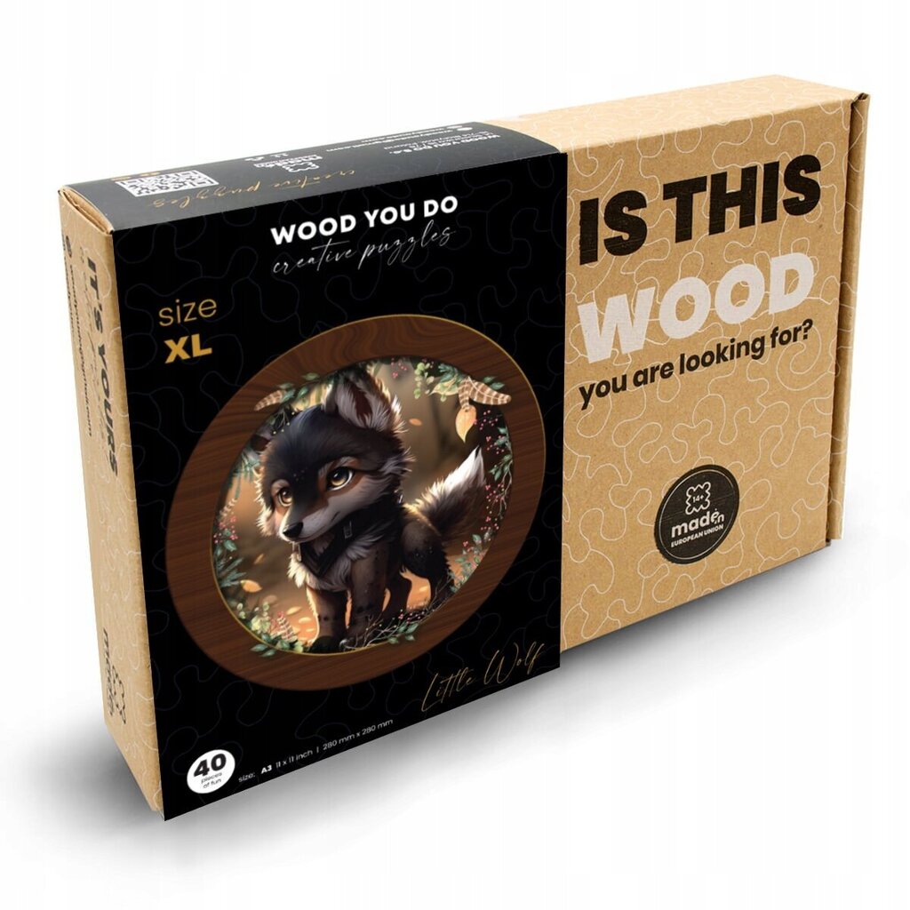 Koka puzle Mazais vilks Wood You Do, 40 d. cena un informācija | Puzles, 3D puzles | 220.lv