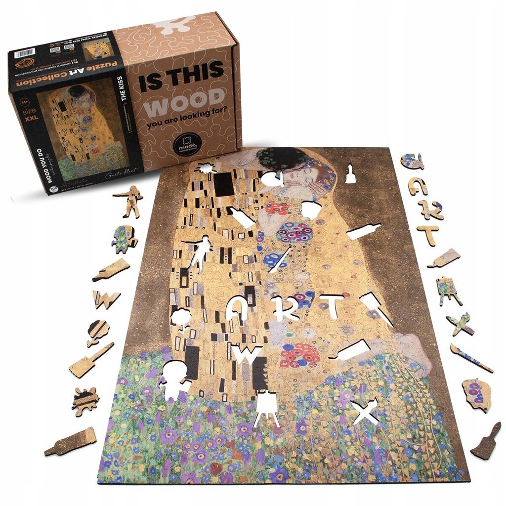 Koka puzle Gustavs Klimts Skūpsts Wood You Do, 700 d. cena un informācija | Puzles, 3D puzles | 220.lv