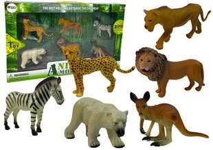 Figūriņu komplekts Āfrikas savvaļas dzīvnieki Lean Toys Animal Model, 6 gab. cena un informācija | Rotaļlietas meitenēm | 220.lv