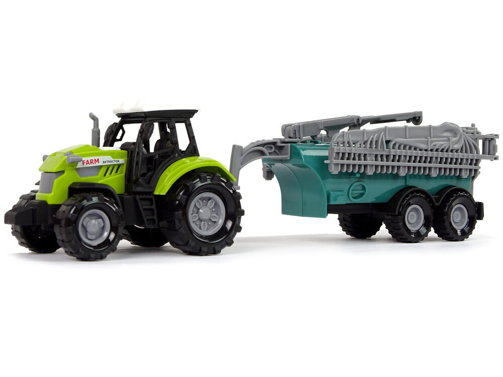 Interaktīvs rotaļu traktors ar smidzinātāja piekabi Lean Toys A Farmer's Tale 11108, gaismu signāli цена и информация | Rotaļlietas zēniem | 220.lv