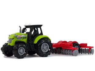 Interaktīvs rotaļu traktors ar kultivatora piekabi Lean Toys A Farmer's Tale 11114, gaismu signāli cena un informācija | Rotaļlietas zēniem | 220.lv