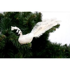 Apbalvojums uz piespraudes, balts pāvs cena un informācija | Ziemassvētku dekorācijas | 220.lv