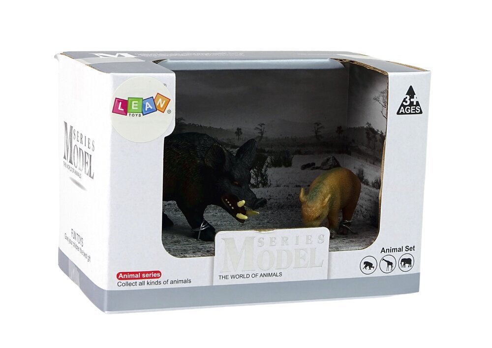 Figūriņu komplekts Mežacūkas Lean Toys Animal Series, 2 gab. cena un informācija | Rotaļlietas zēniem | 220.lv