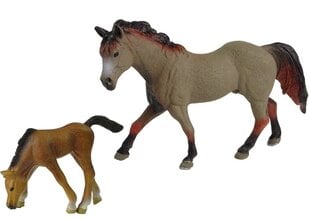 Figūriņu komplekts Zirgi ar aploku Lean Toys Animal Series, 2 gab. cena un informācija | Rotaļlietas zēniem | 220.lv