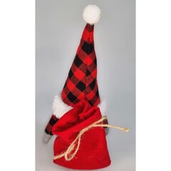 Dekoratīvs ziemassvētku vecītis ar dāvanu maisiņu, 20 cm, meitene cena un informācija | Ziemassvētku dekorācijas | 220.lv