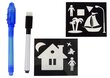 Divpusējs burvju zīmēšanas tāfeles komplekts 2in1 Lean Toys Glowing Painting Drawing Board, ar LED apgaismojumu, A4 цена и информация | Attīstošās rotaļlietas | 220.lv