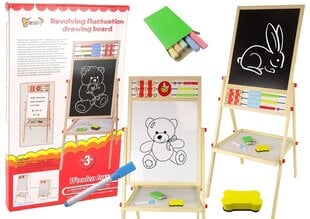 Mācību tāfeles komplekts 2in1 Lean Toys magnētiem un krītam + skaitāmkauliņi, divpusēja цена и информация | Развивающие игрушки | 220.lv
