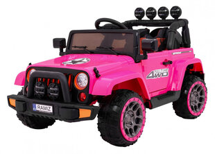 Vienvietīgs elektromobilis Jeep 4WD, rozā cena un informācija | Bērnu elektroauto | 220.lv