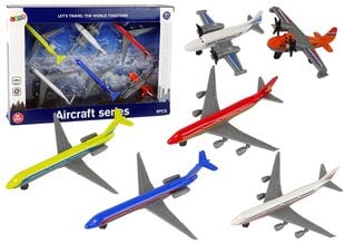 Rotaļu pasažieru lidmašīnu komplekts Lean Toys Aircraft Series, 6 gab. cena un informācija | Rotaļlietas zēniem | 220.lv