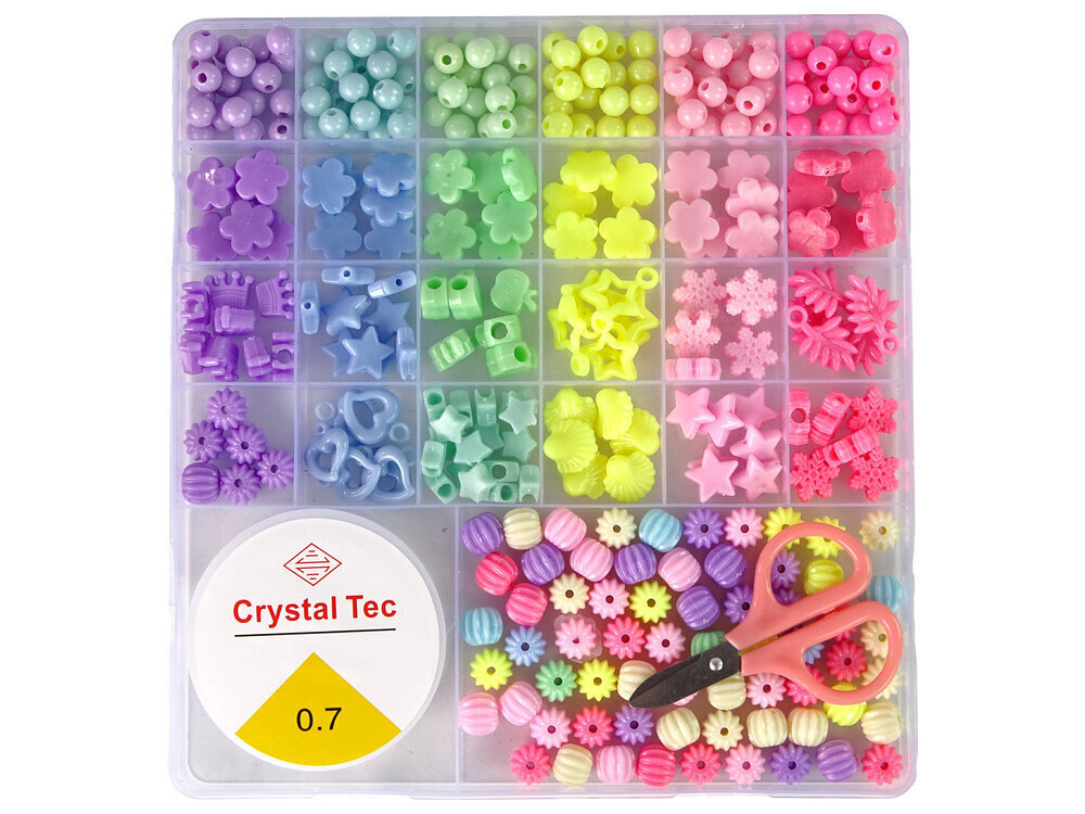 Pērlīšu komplekts rotaslietu izgatavošanai Lean Toys Crystal Tec 0.7, 6 krāsās цена и информация | Rotu veidošana, pērļošana | 220.lv