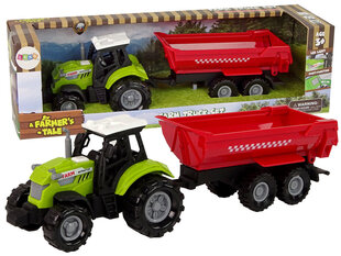 Interaktīvs rotaļu traktors ar kravas piekabi Lean Toys A Farmer's Tale, gaismu signāli цена и информация | Игрушки для мальчиков | 220.lv