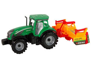 Rotaļu lauksaimniecības traktors ar kultivatora piekabi Lean Toys Farm Tractor cena un informācija | Rotaļlietas zēniem | 220.lv