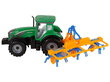 Rotaļu lauksaimniecības traktors ar grābekļa piekabi Lean Toys Farm Tractor, zaļš, dzeltens cena un informācija | Rotaļlietas zēniem | 220.lv