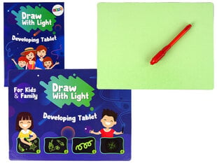 Zīmēšanas tāfele ar gaismas pildspalvu Lean Toys Draw with Light cena un informācija | Attīstošās rotaļlietas | 220.lv