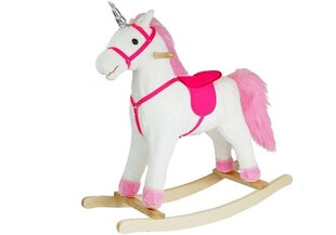 Лошадь-качалка Единорог Белые звуки движется Рот Хвост 74 см цена и информация | Игрушки для малышей | 220.lv